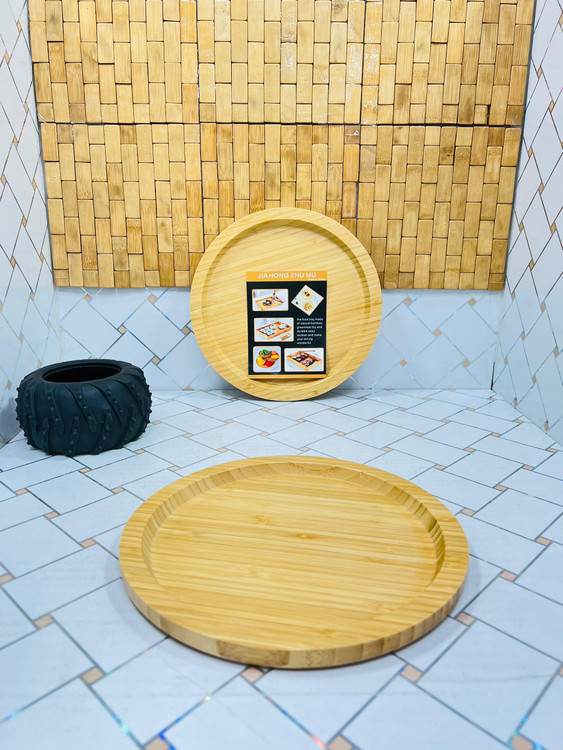 سینی بامبو لبه دار دایره شکل ضخیم