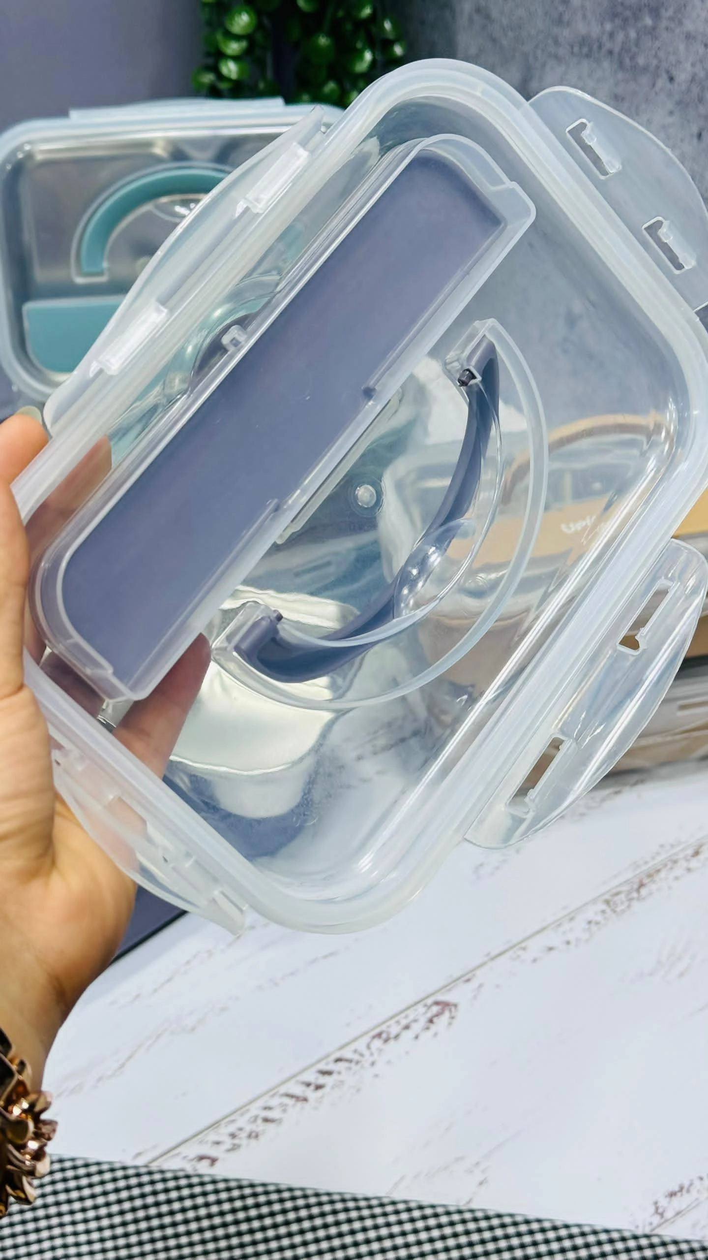 لانچ باکس داخل استیل دسته دار