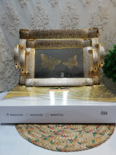 سینی 2 تکه مجلسی طلایی ضد رنگ ضخیم رنگ ثابت