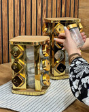 جا ادویه چرخشی مدل نمک پاشی رنگ طلایی ثابت