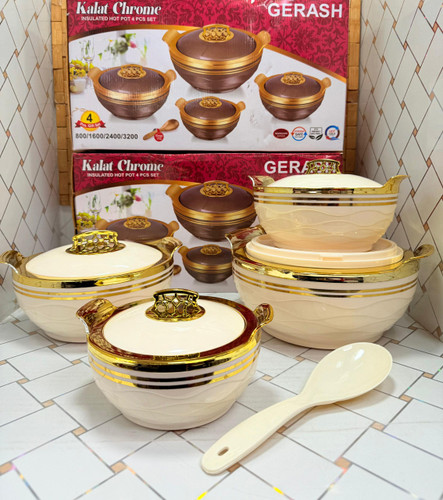 ظرف گرم نگهدارنده 4 تیکه هندی طرح کلات