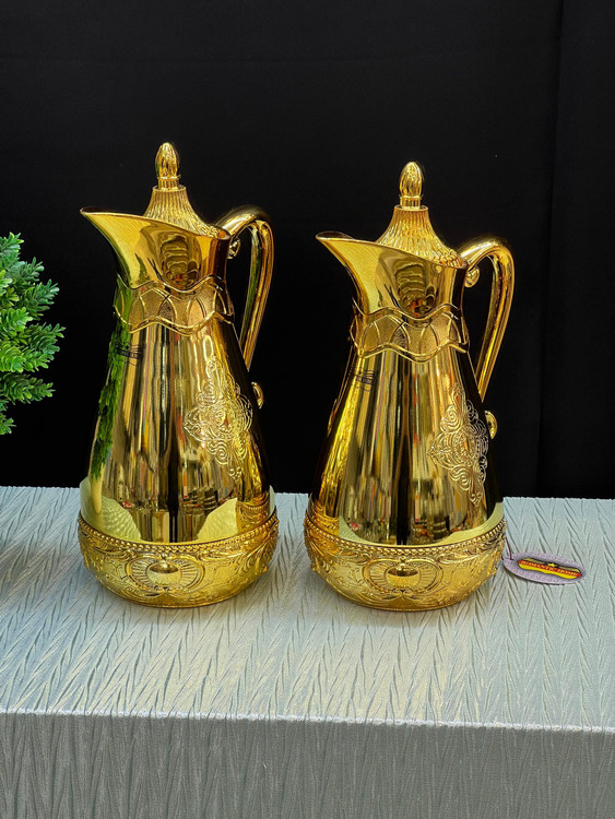 فلاسک مجلسی طلایی جفتی دکمه دار