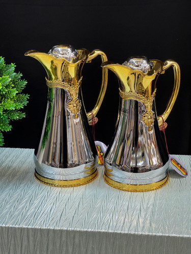 فلاکس مجلسی طلایی نقره ای جفتی دکمه دار کد 1928