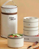 ظرف غذای لانچ باکس داخل استیل 3 تکه همراه با کیف