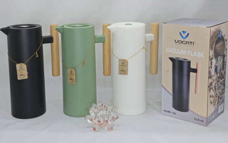 فلاکس دسته چوبی شیشه صورتی