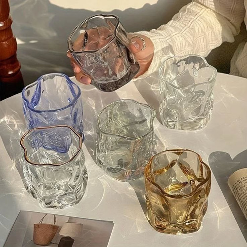 لیوان دفرمه وارداتی ست 6 عددی طرح مچاله