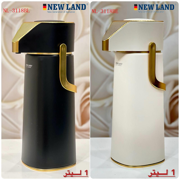 فلاسک پمپی نیولند شیشه صورتی