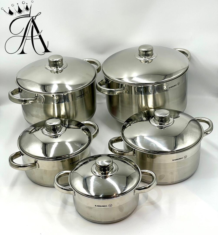 سرویس قابلمه 10 تکه تمام استیل کرکماز