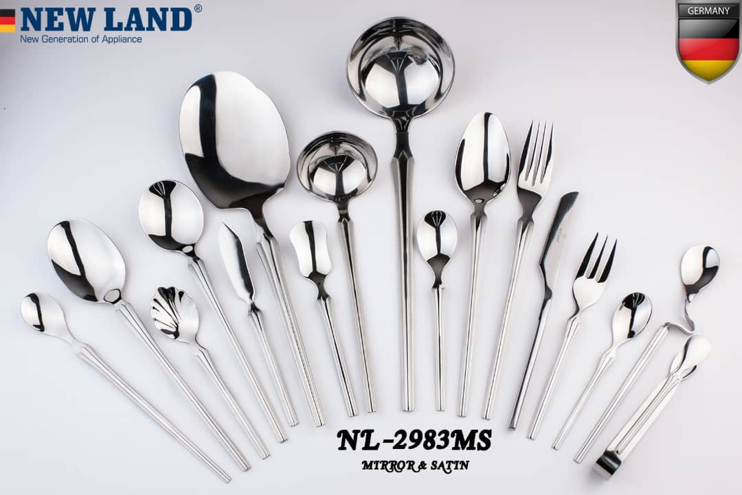 سرویس قاشق و چنگال 135 پارچ 24 نفره صندوق چوبی نیولند مدل 298۳MR
