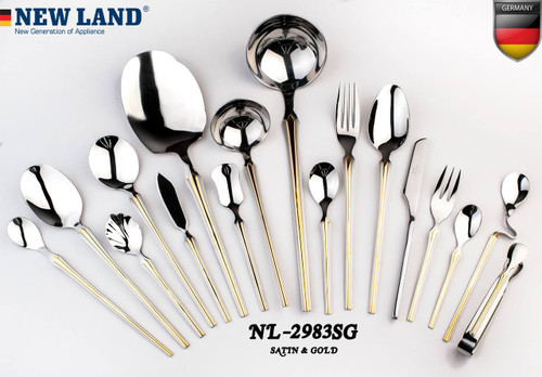 سرویس قاشق و چنگال 135 پارچ 24 نفره صندوق چوبی نیولند مدل 298۳MR