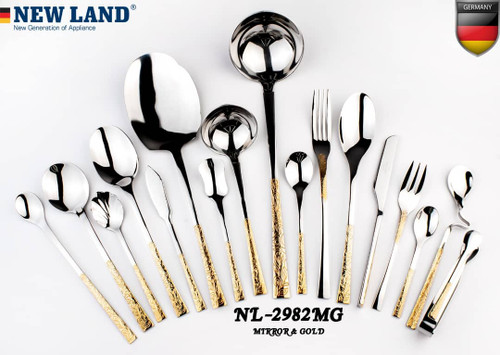 سرویس قاشق و چنگال 135 پارچ 24 نفره صندوق چوبی نیولند مدل 298۲MR
