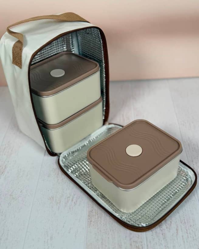 لانچ باکس 3تیکه  مستطیل کیف دار