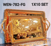 سینی ۲ تیکه پذیرایی طلایی و سیلور