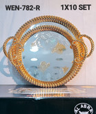 سینی ۲ تیکه پذیرایی طلایی و سیلور