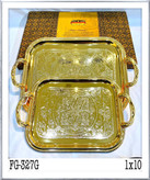 سینی ۲ تیکه پذیرایی طلایی و سیلور