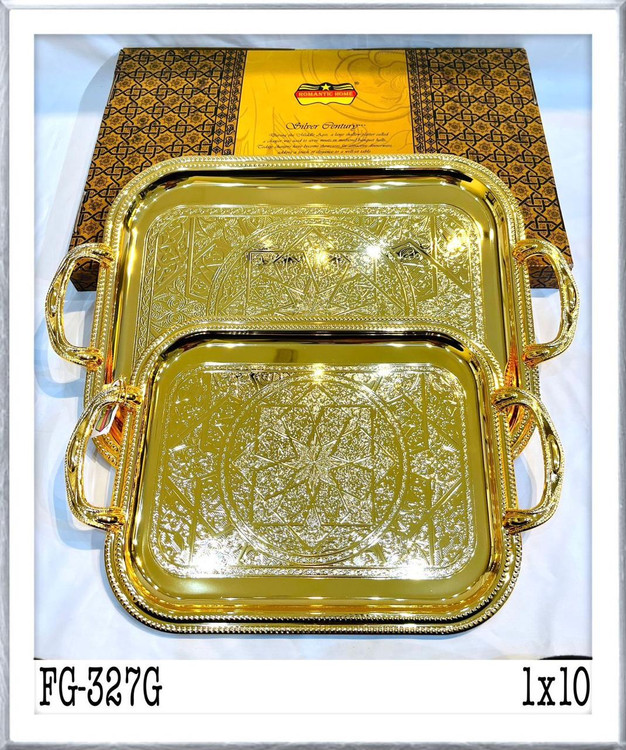 سینی ۲ تیکه پذیرایی طلایی و سیلور