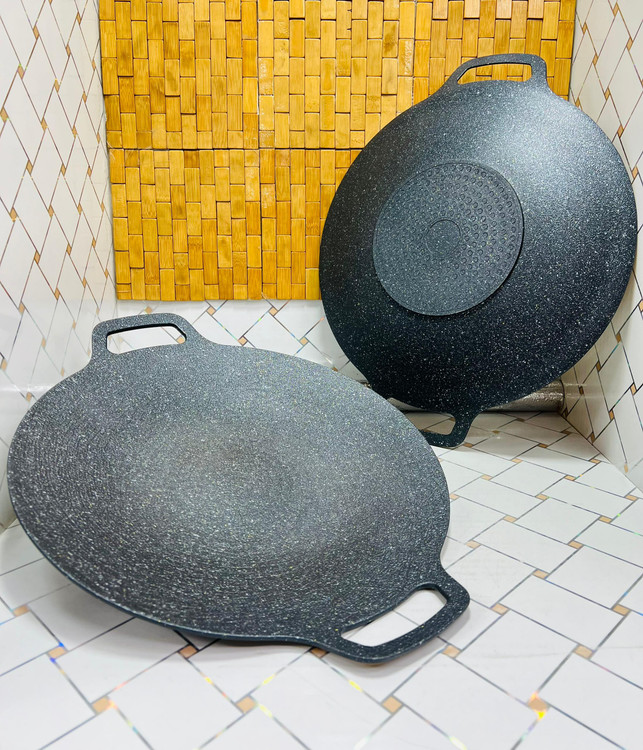 تابه گریل گرانیتی ضخیم دایره شکل 2 دسته پر کاربرد