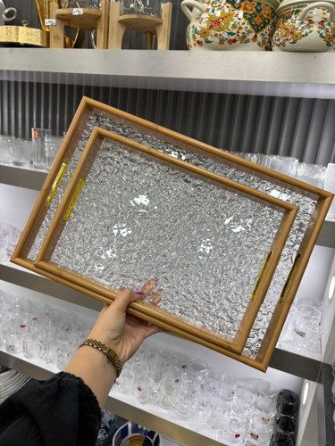 سینی جفتی شیک و مجلسی کف اکرولیک دور بامبو