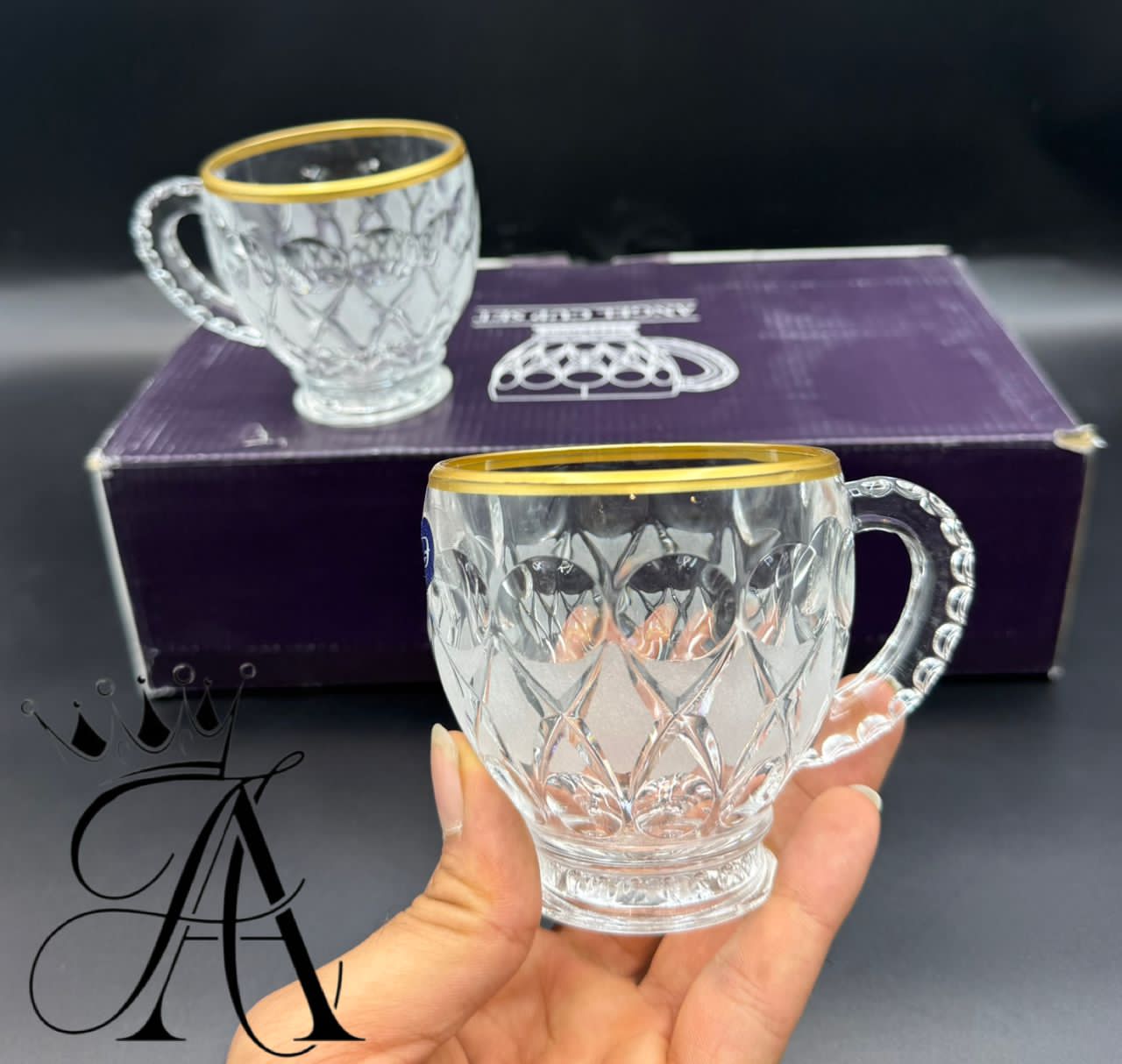 لیوان لب طلا ۶ عددی مقاوم در برابر گرما وسرما