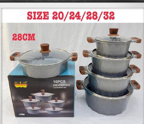 سرویس قابلمه سوپر گرانیت 10تکه رنگ خاکستری