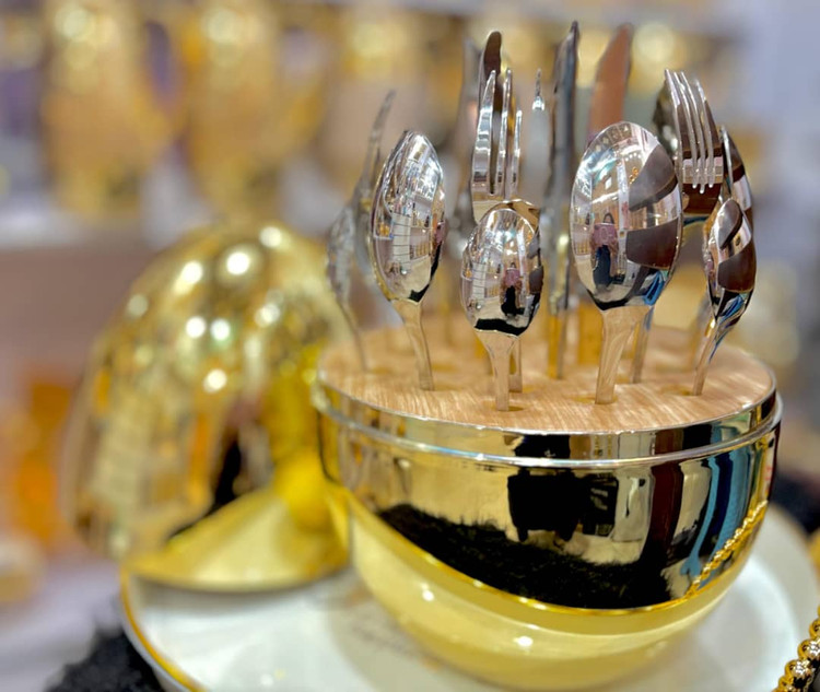 سرویس قاشق چنگال غذاخوری استیل با استند تخم مرغی