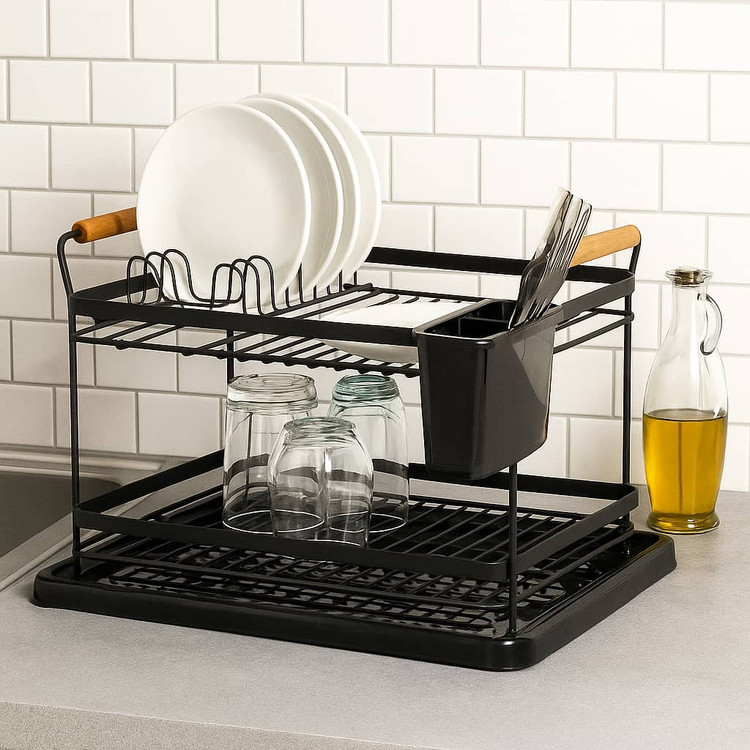 جا ظرفی دو طبقه دسته چوبی