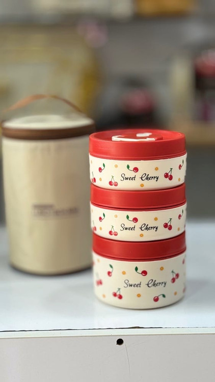 لانچ باکس 3تکه طرح جدید آلبالو