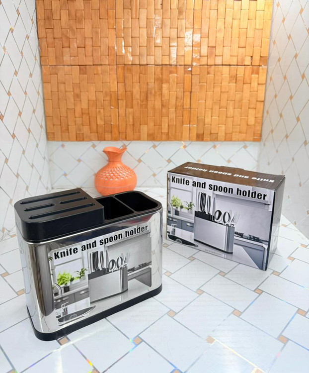 جا کارد و قاشق چنگال استیل کد 304 مستطیل 4 خونه