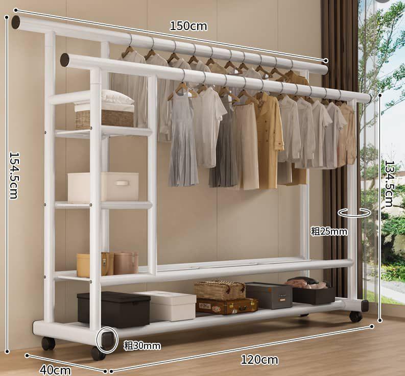 رگال دوبل چرخدار دو طبقه تحمل وزن تا ۱۰۰ کیلو