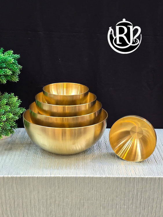 کاسه استیل طلایی دایره رنگ ثابت ضخیم