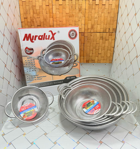 آبکش 2 دسته پانچ 6 تکه استیل ضد زنگ