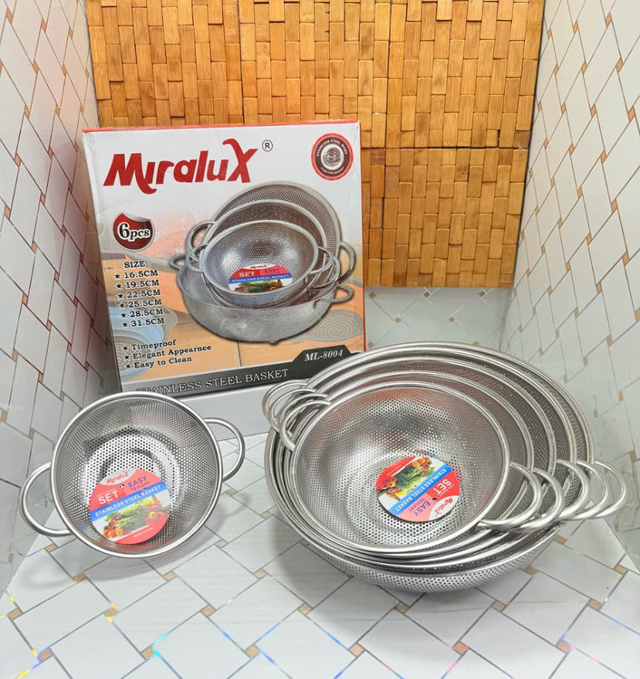 آبکش 2 دسته پانچ 6 تکه استیل ضد زنگ