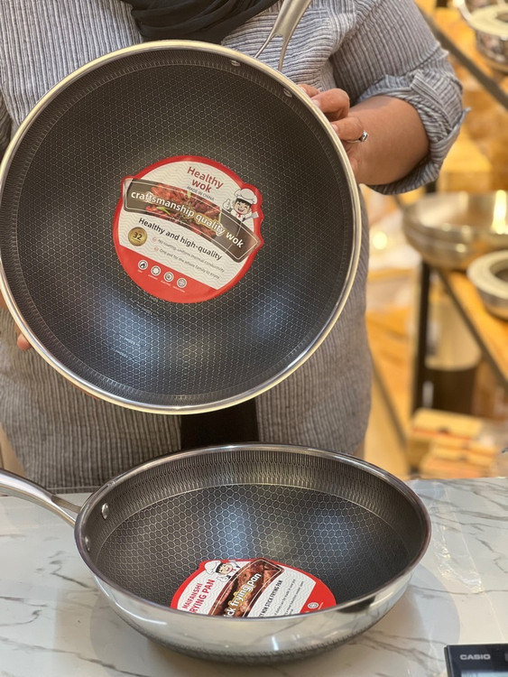 ماهیتابه لیزری ووک استیل 316 - نمای بالا