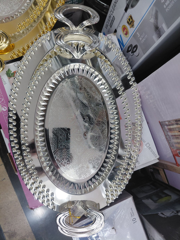 سینی 2 تکه بیضی ساچمه دار