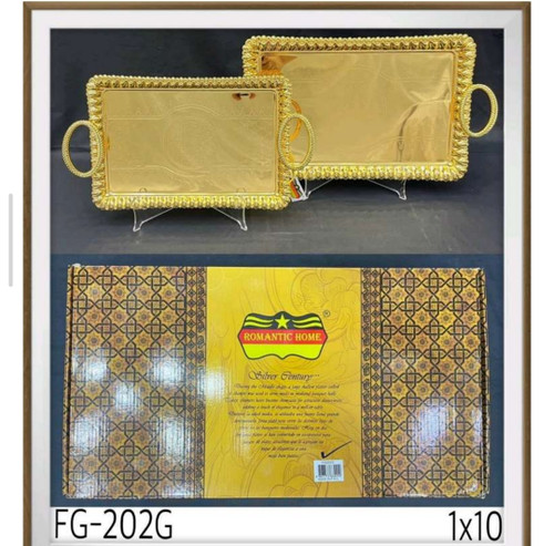 سینی پذیرایی 2تکه طلایی رومانتیک