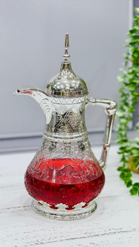 پارچ پیرکس عربی سیلور رنگ ثابت شاسی دار درب پیچی واشردار