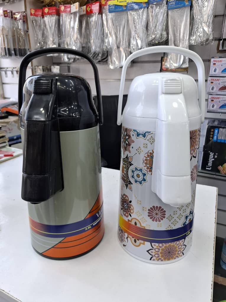 فلاکس استیل پمپی 3 لیتر شیشه صورتی مارک ویندو